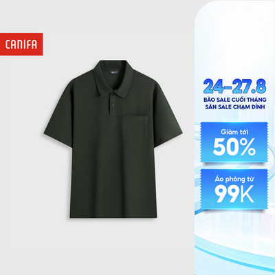 Áo polo nam ngắn tay công sở có túi ngực chất liệu mềm mát co giãn tốt CANIFA 8TP26C001