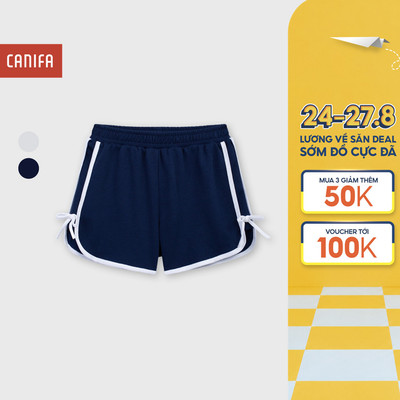 Quần soóc bé gái phối màu đính nơ CANIFA 1BS26S007