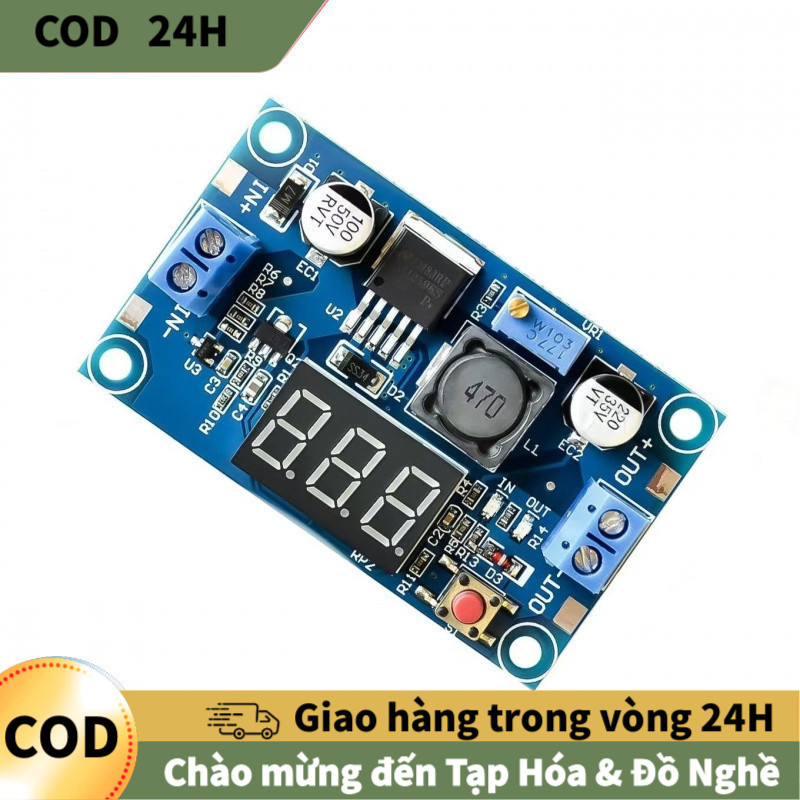 [COD] Mô-đun Giảm Áp LM2596 DC-DC Buck Converter – Dòng Ra 3A Mạnh Mẽ, LED Hiển Thị Trực Quan, Cực T