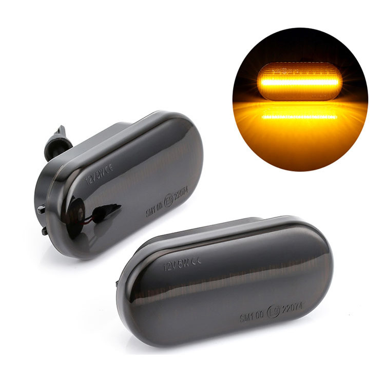 Cao Cấp-Dynamic Khói LED Bên Đánh Dấu Biến Tín Hiệu Đèn Báo Cho VW Golf 3 4 T5 Cho Passat 3BG Cho Po