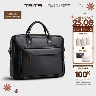 Cặp công sở Trita (Thời trang nam đựng vừa laptop 14.6 inch - Cặp da TCA5) Bagsmart