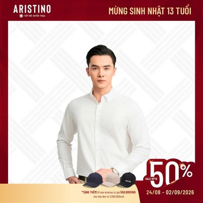 Áo Sơ Mi Trắng Dài Tay Nam ARISTINO dáng Brezza suông rộng ALS2170Z