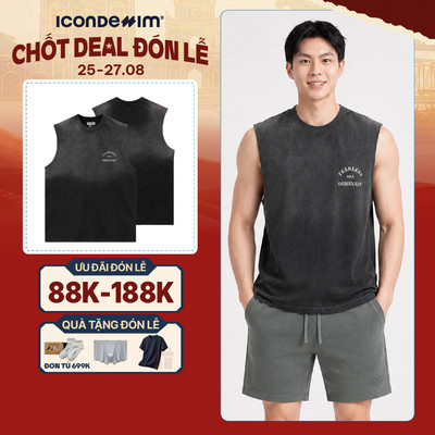 Áo Tanktop Nam ICONDENIM Steel Fade Form Regular TTID0049
