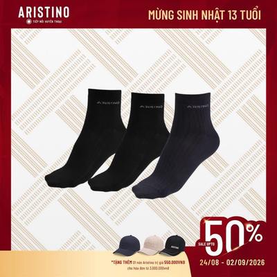 Tất nam cổ trung Aristino thiết kế dệt sợi thoáng khí, công nghệ kháng khuẩn, khử mùi - ASC006