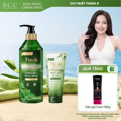 Combo Gội Xả Fresh Natural Chiết Xuất Tre 650g & 300g - Giúp Giảm Gàu, Phục Hồi Tóc Hư Tổn Và Bồng Bềnh