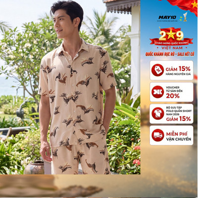 Bộ quần áo lanh nam May 10 mã 060126245ON 6