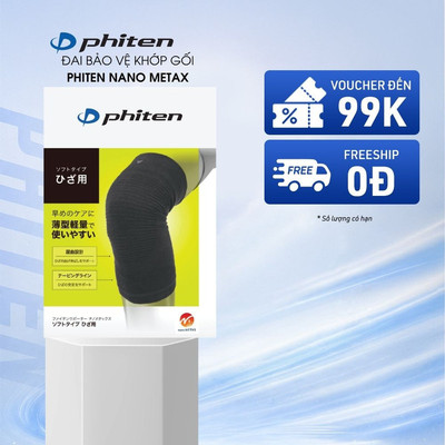 Đai Bảo Vệ Khớp Gối Phiten Nano Metax Knee Supporter Soft Type Hỗ Trợ Vận Động Và Di Chuyển Hằng Ngày