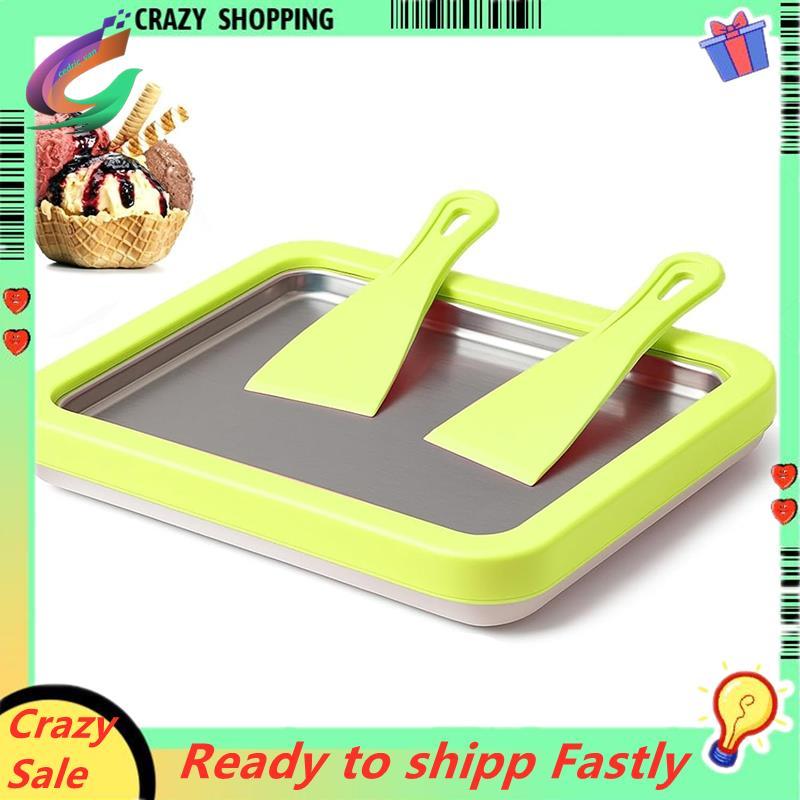 Máy Làm Kem Cán DIY Máy Làm Kem Cuộn Với 2 Cạp Cho Tự Chế Cán Kem Đông Lạnh Sữa Chua Gelato Sorbet A