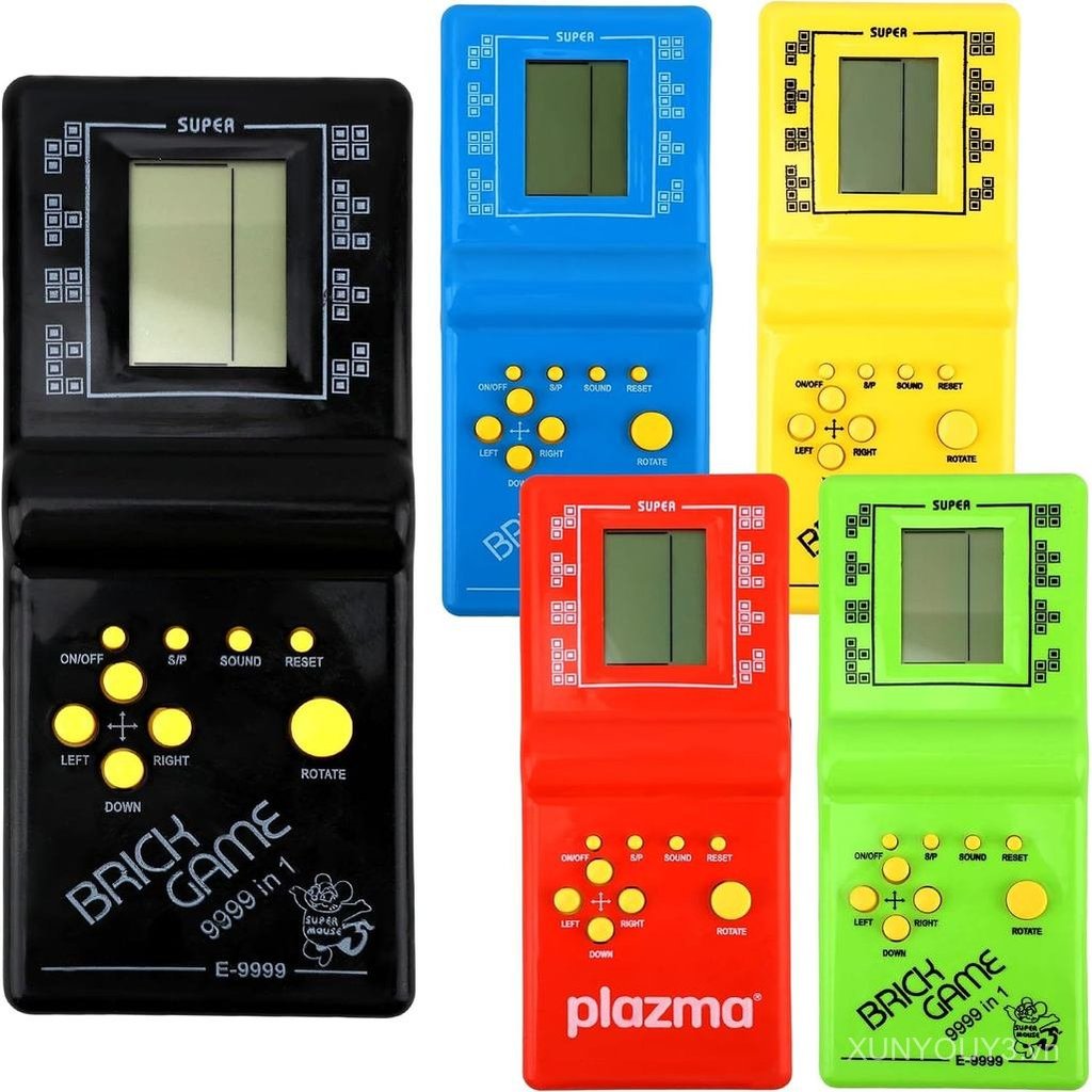5 Pack Handheld Brick Game Console Retro Large Screen Building Block Game Console for Kids Adults 80