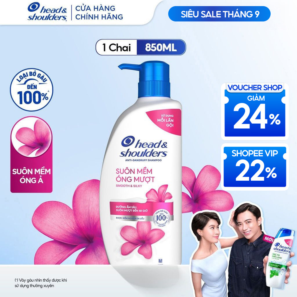 [HEAD & SHOULDERS ] Dầu Gội HEAD & SHOULDERS Suôn Mềm Óng Mượt Chai 850ML