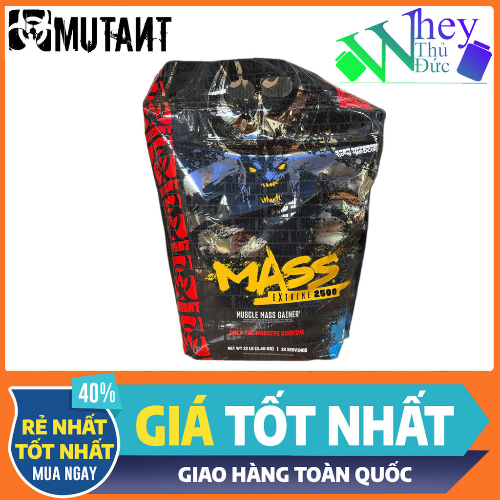 Combo Mutant Mass EXTreme 2500 12Lbs Vị Vani và BCAA Mutant- Sữa tăng cân tăng cơ bổ sung protein