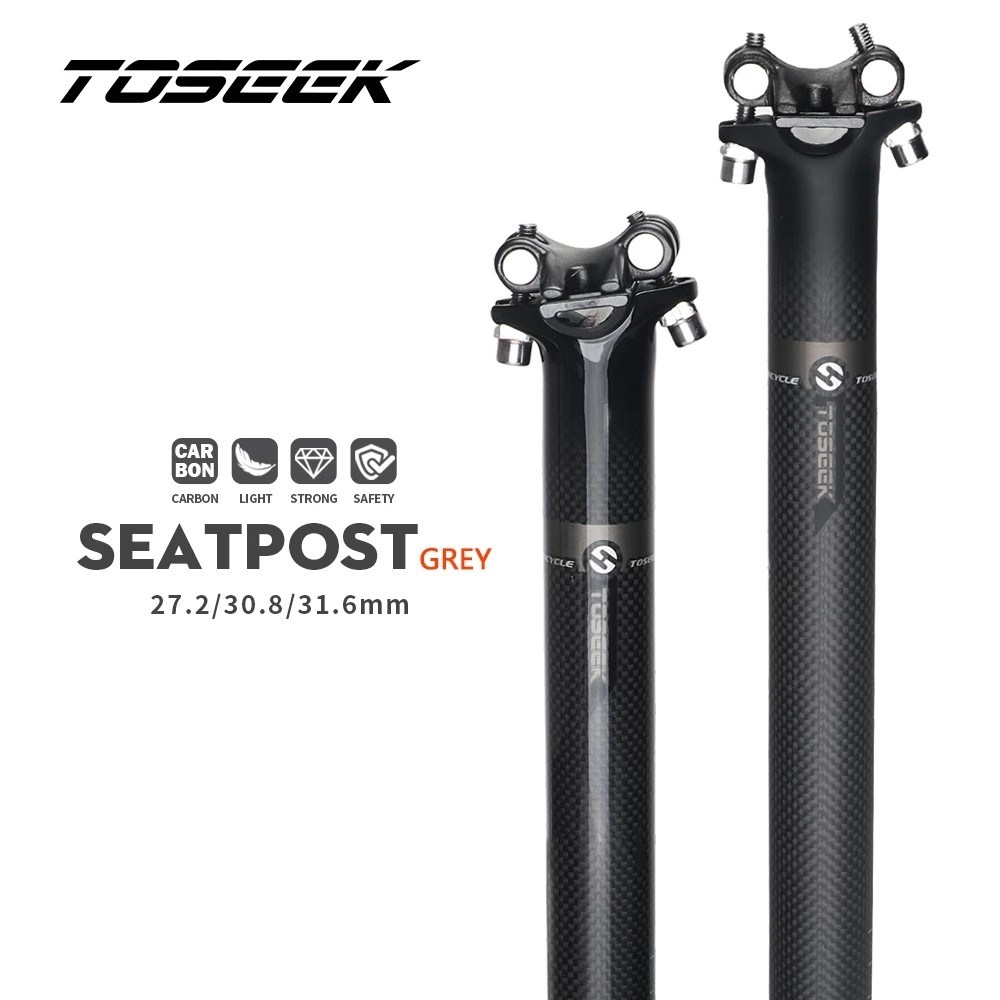 TOSEEK 3K Matte Full Carbon Fiber Xe Đạp Seatpost Siêu Nhẹ MTB Xe Đạp Đường Bộ Đi Xe Đạp Ghế Bài Phầ