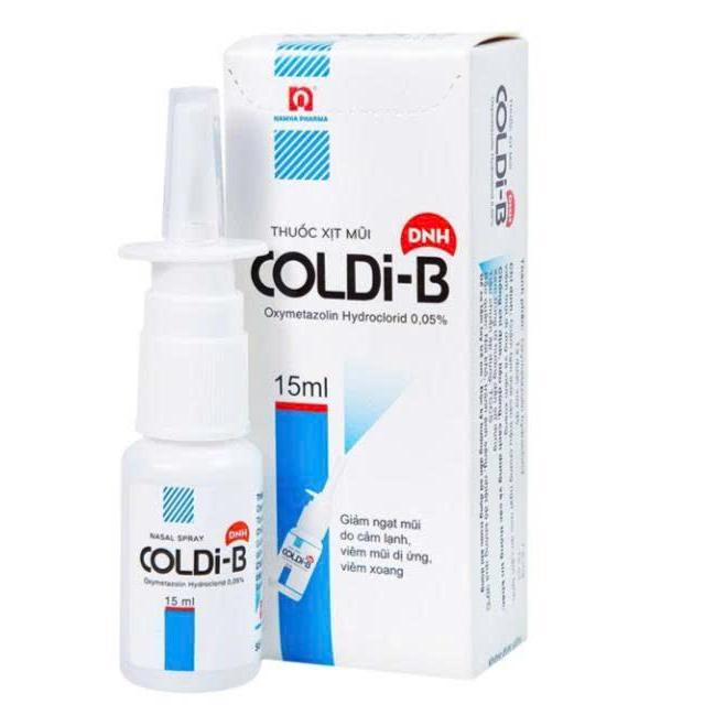Chai chăm sóc sức khoẻ xịt mũi Coldi B chai 15ml hỗ trợ nghẹt mũi