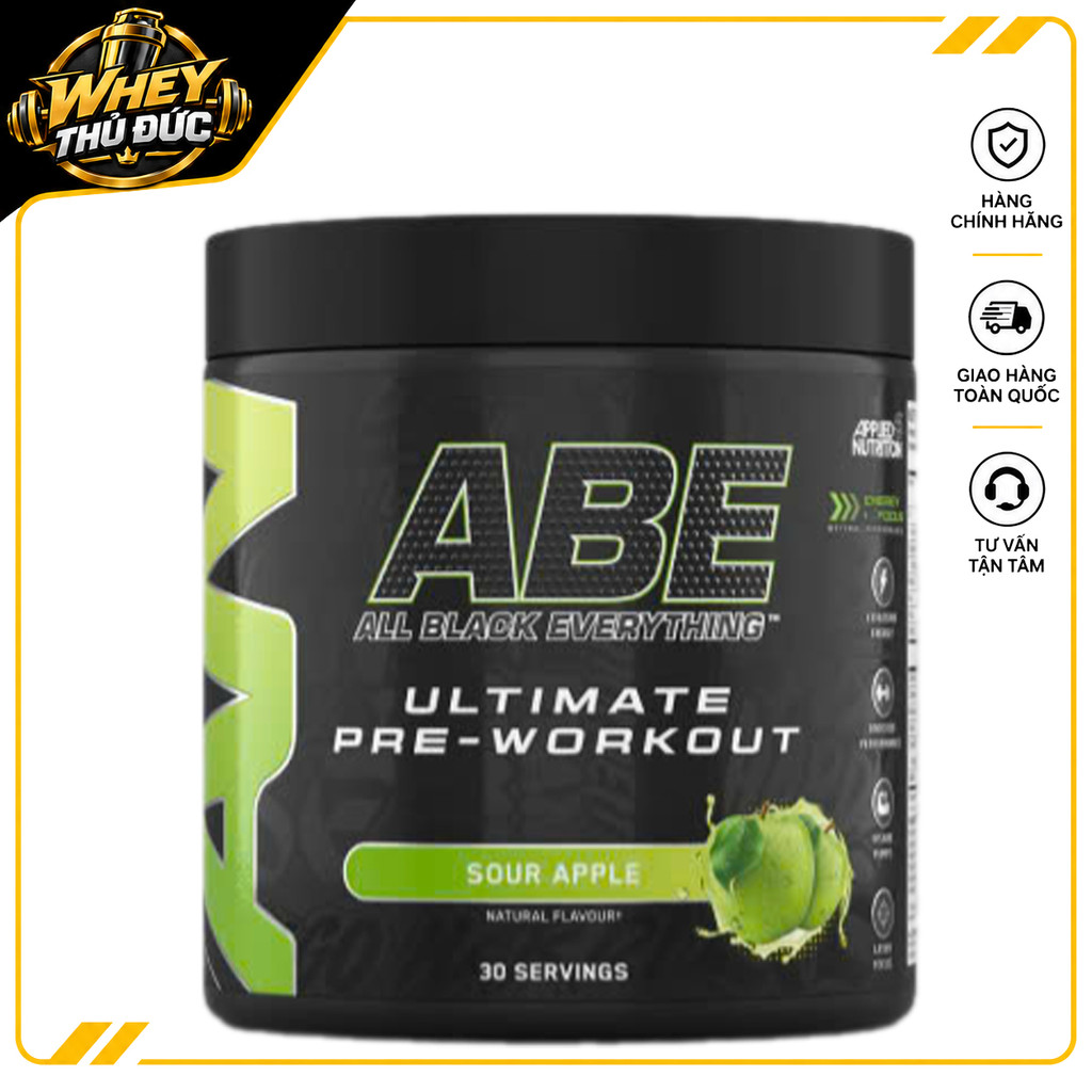(Mùi mới) ABE Applied Nutrition vị Táo 30 lần dùng - Pre Workout Tăng sức mạnh cơ bắp