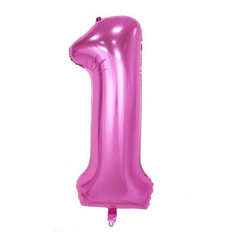 107cm Ngọc Trai Màu Hồng Số Bóng Bé Gái Trang Trí Sinh Nhật Bé Sinh Nhật Hình Ảnh 1 Tuổi Số Nhôm Phi