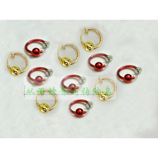 Cosplay Magic Sáo MAGI Alibaba Vàng Đỏ Bông Tai Không Đục Tai Cặp Kẹp Tai