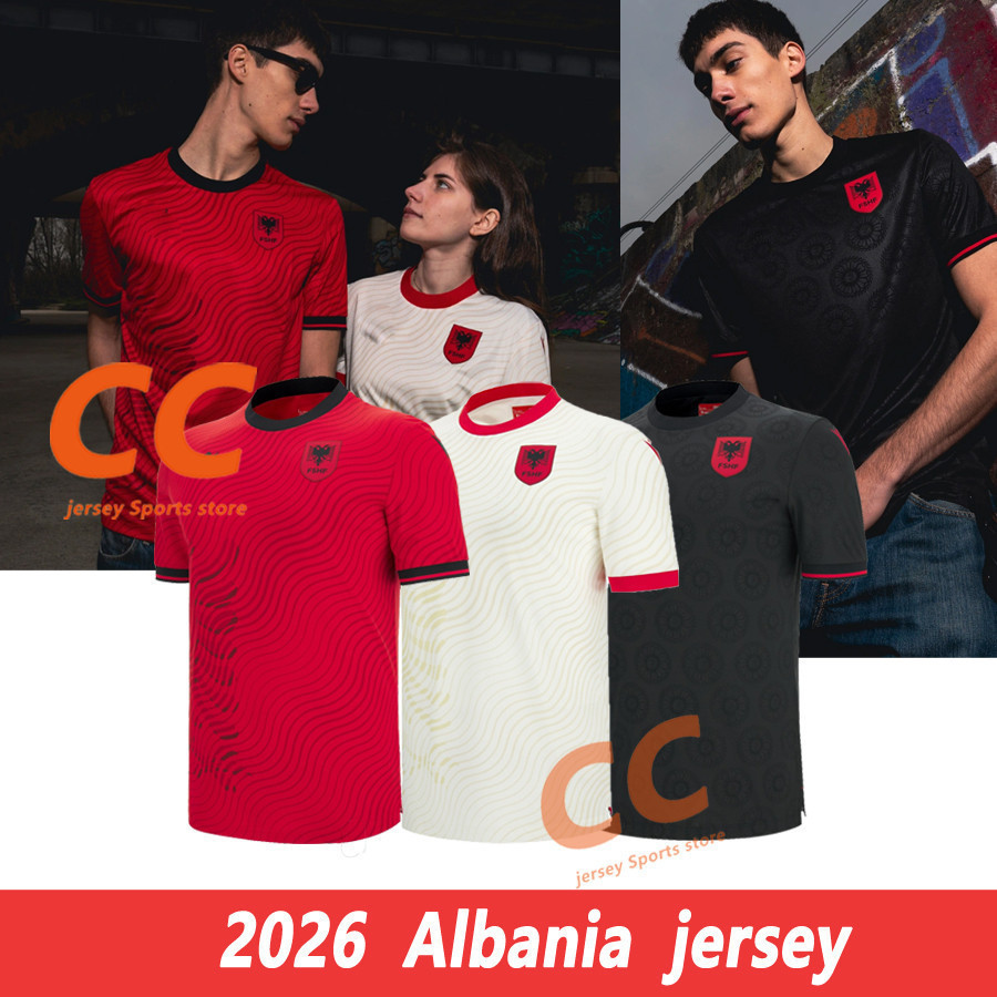 Áo thun bóng đá World Cup Albania 2026, Áo thể thao nam, Áo cầu thủ Albania, Chất lượng cao, Size S-