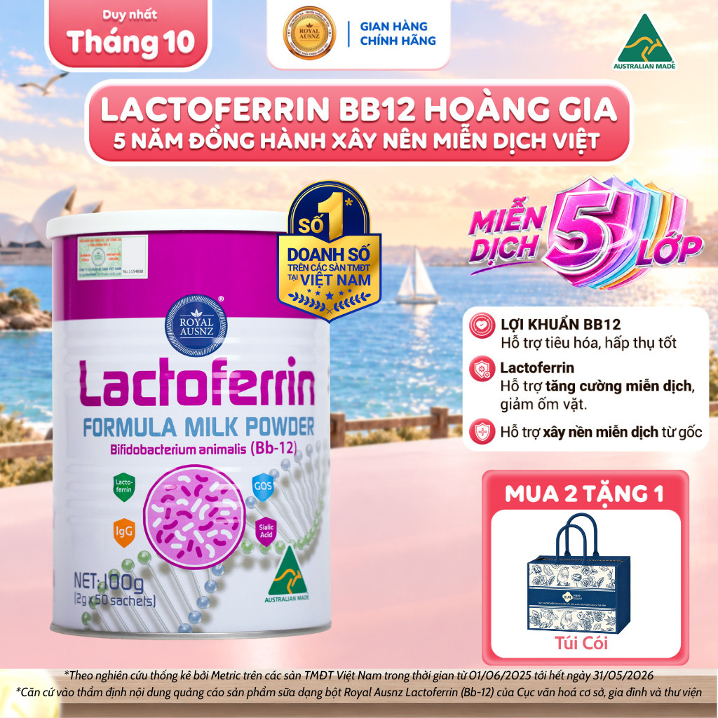 GROUP - Lactoferrin Hoàng Gia ROYAL AUSNZ Lactoferrin Hồng BB12, Hỗ Trợ Tăng Đề Kháng, Miễn Dịch Cho