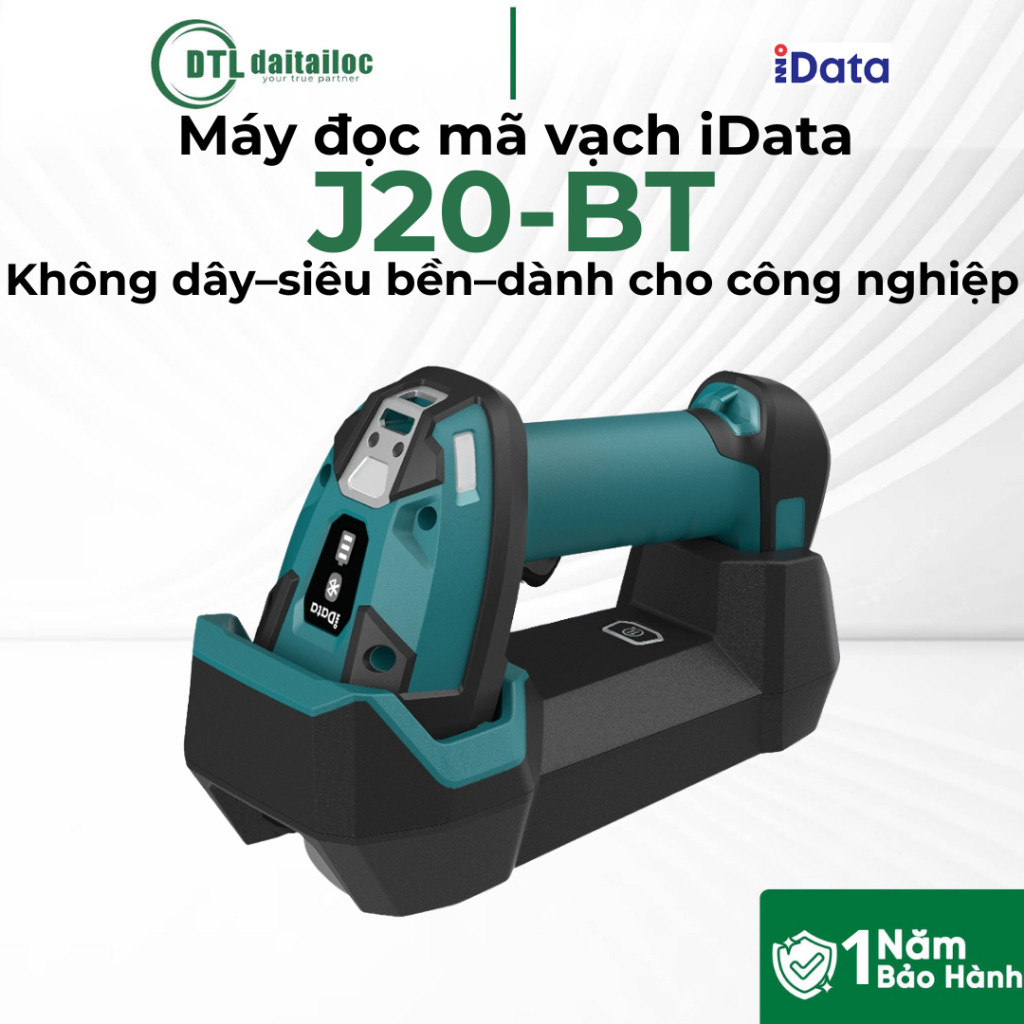 (Mua 1 Tặng 1) Máy Quét Mã Vạch iData J20-BT Bluetooth Không Dây Ổn Định Mượt Mà | Chính Hãng | Bảo 