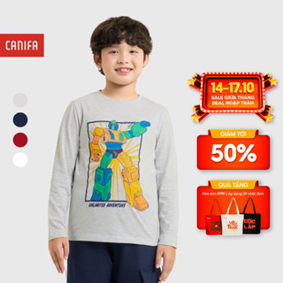 Áo phông bé trai CANIFA dài tay in họa tiết PS25 2TL25W002