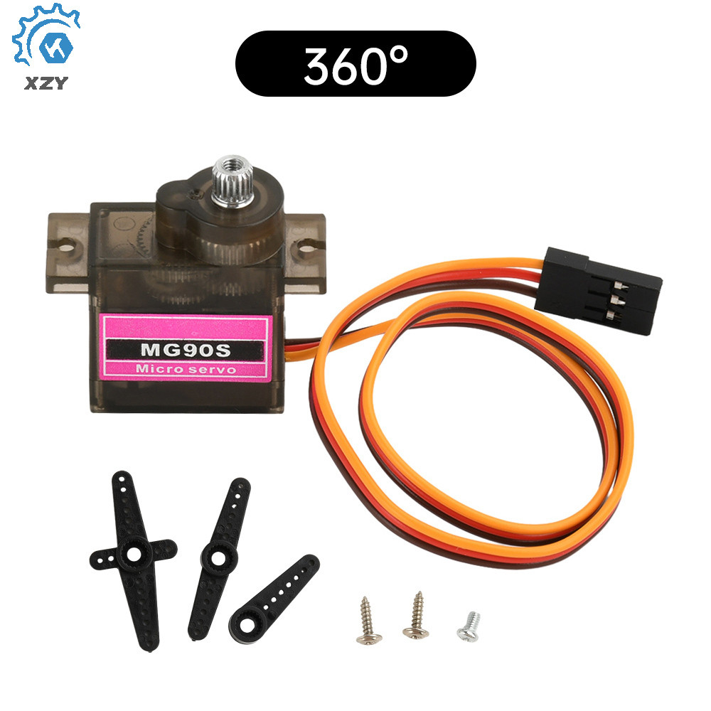Động cơ mô phỏng thu nhỏ MG90S 180°/360° Servo bánh răng kim loại 12G