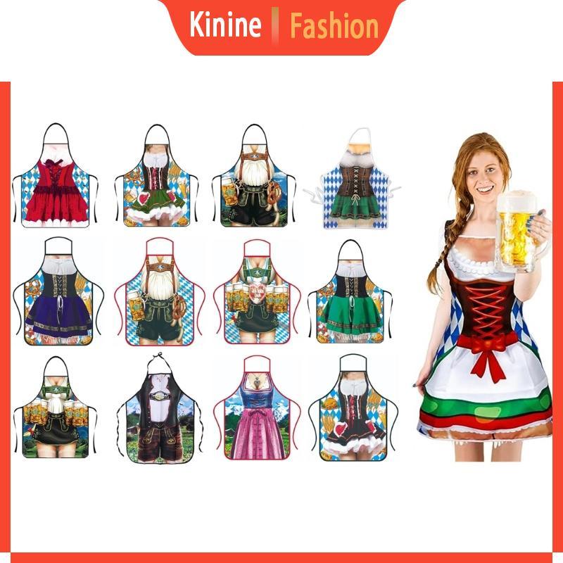 Tạp dề mới lạ KIN Bavarian Oktoberfest Tạp dề nhà bếp Bavarian dành cho nữ Cặp đôi nam