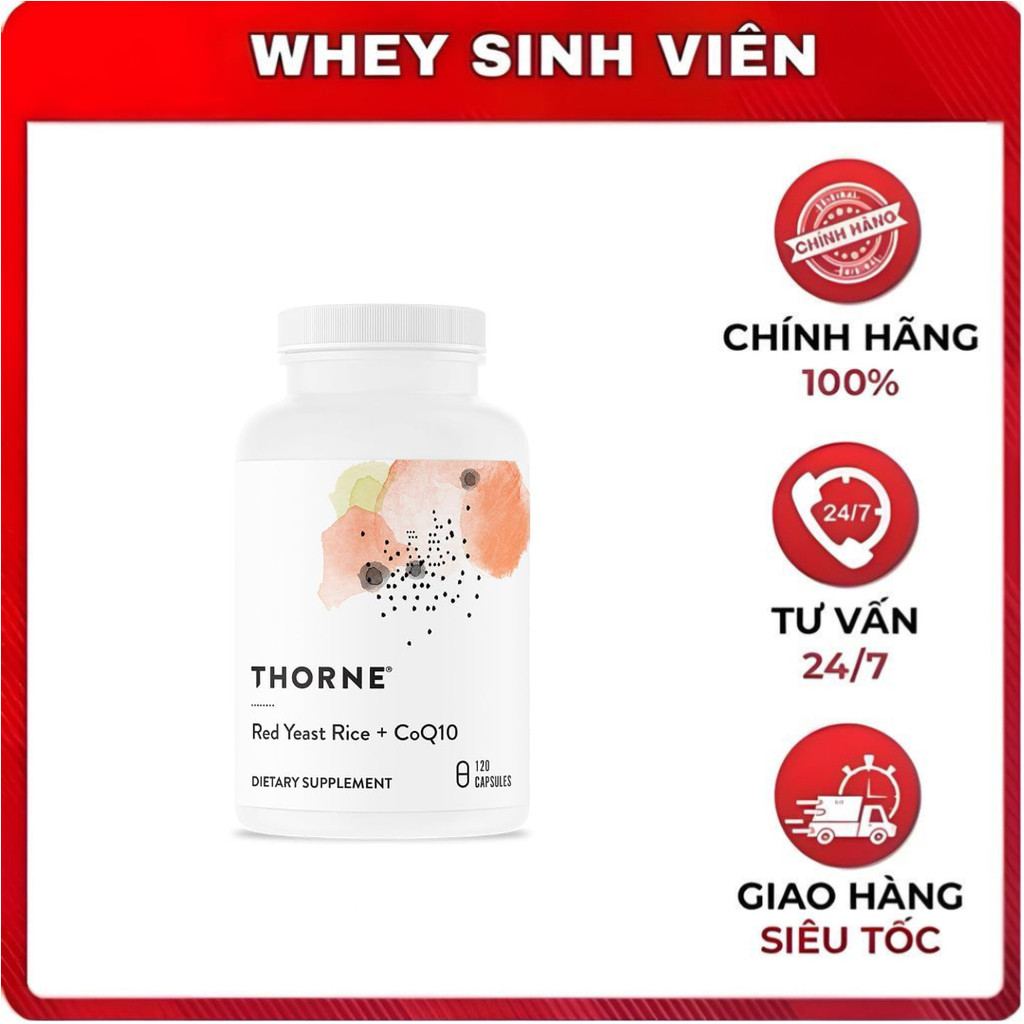 Thorne Red Yeast Rice + CoQ10- Hỗ trợ tim mạch, huyết áp  Supplement HP