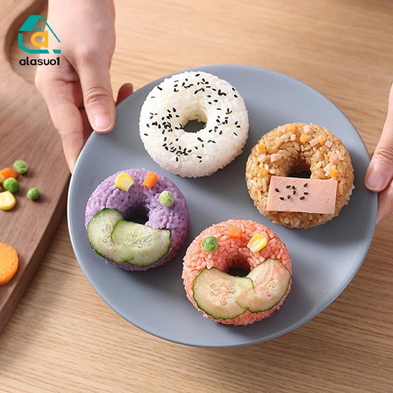 [Alasuo] Khuôn làm cơm tròn Donut mùa học Máy làm Sushi không gỉ DIY Khuôn ép cơm dễ dàng cho bé Ben
