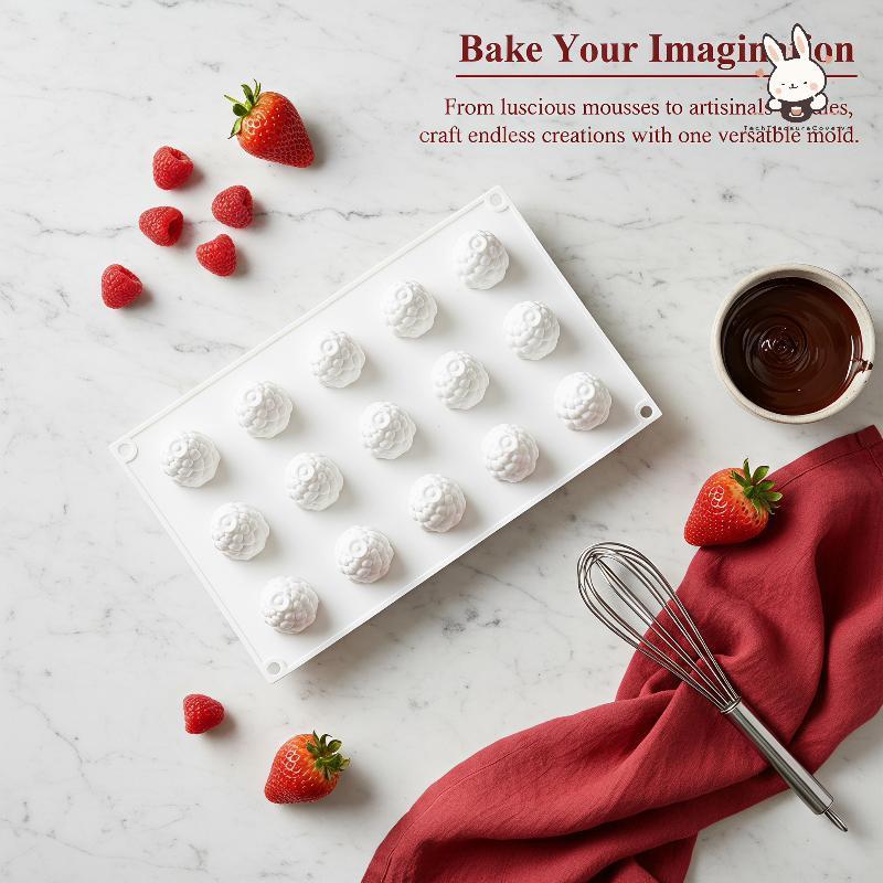 [Teh] 1 Cái Khuôn Nướng Bánh Silicon Trái Cây 3D Dâu Mâm Mâm Mâm Mousse Chocolate Làm Bánh Ngọt [VN]