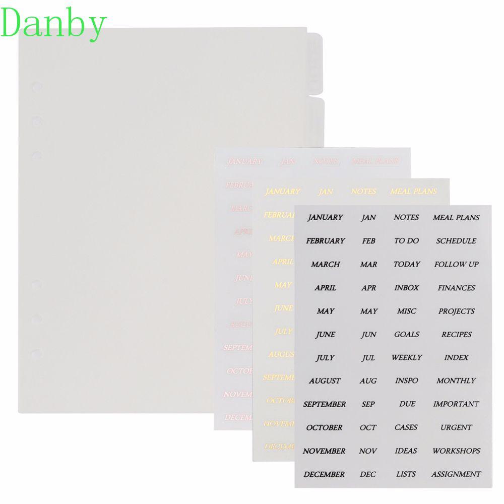 DANBY Binder Index Dividers PVC Creative Separator Trang cho máy tính xách tay A5 / A6 Binding Suppl