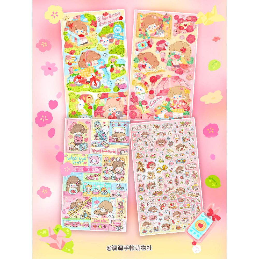 [Tâm trí cô gái] [Haruno Hanazhi] [Khi tôi nhớ bạn] [Spring Breeze Kiss Me] Nhãn dán sản phẩm mới