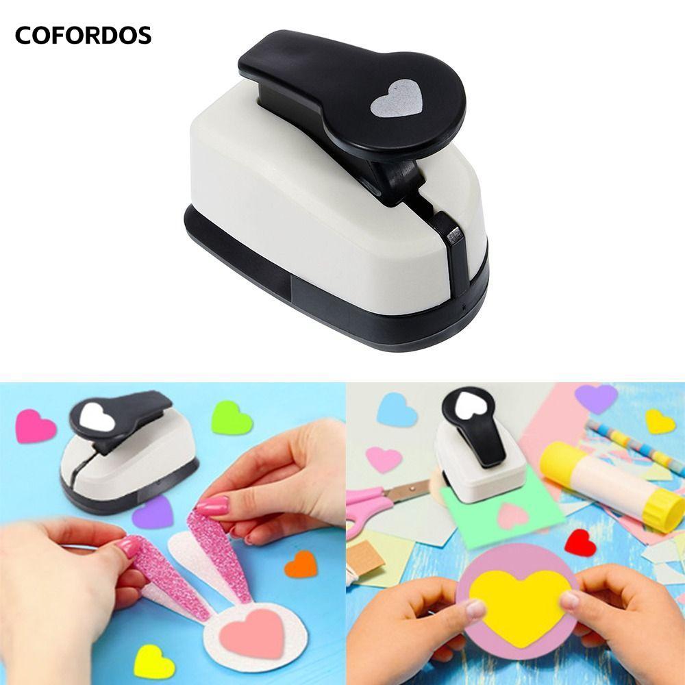 COFORDOS Kid Hole Punch, DIY Paper Cut ABS Plastic Heart Hole Punch, 9 / 16 / 25mm Handmade Scrapboo
