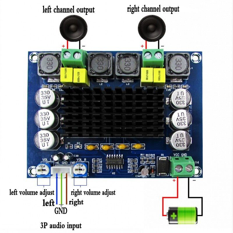 Mạch Khuếch Đại Âm Thanh XH-M543 TPA3116D2 Digital Amplifier Board