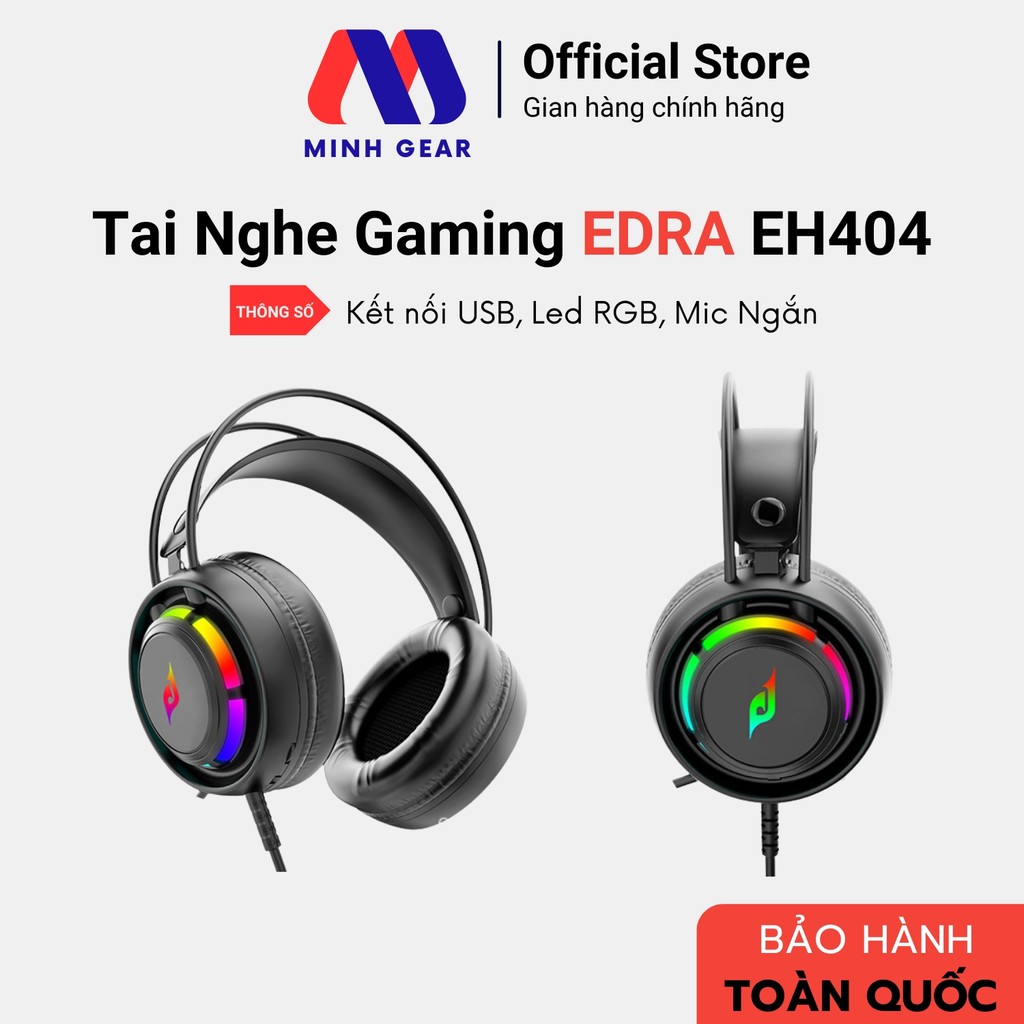 Tai Nghe Gaming EDRA EH404 Led RGB, Kết nối cổng USB (Hàng Chính Hãng)