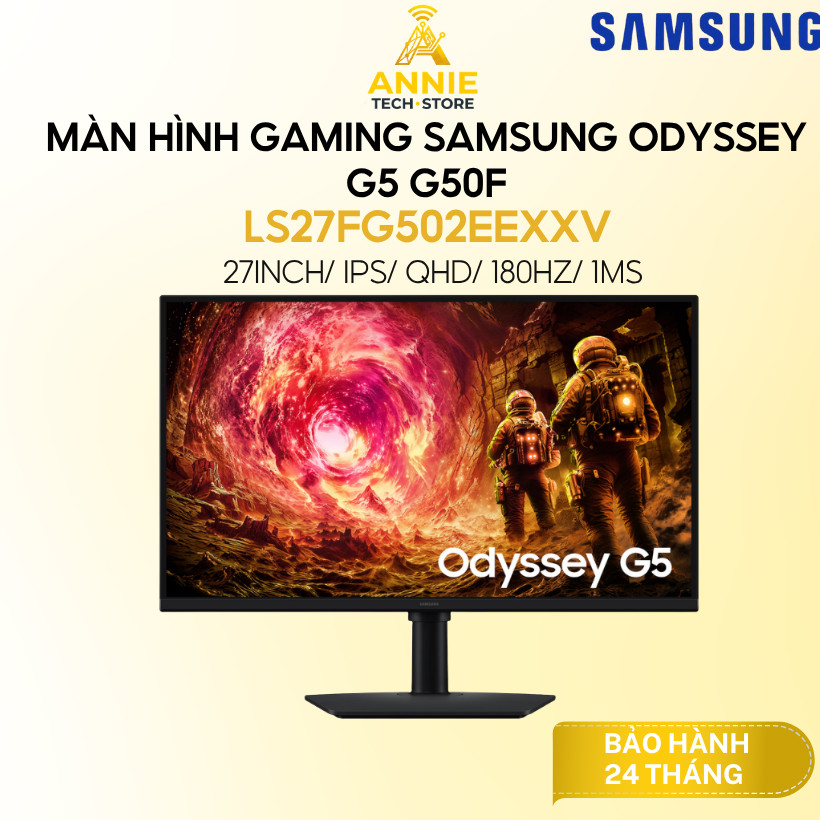 Màn hình Gaming SAMSUNG Odyssey G5 G50F LS27FG502EEXXV (27inch/ IPS/ QHD/ 180Hz/ 1ms) - Chính hãng
