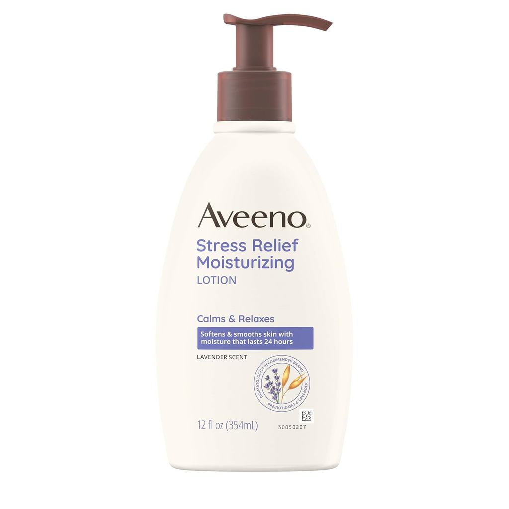 Aveeno Stress Relief Moisturizing Body Lotion with Lavender Scent, Natural Oatmeal to Calm & Relax, 