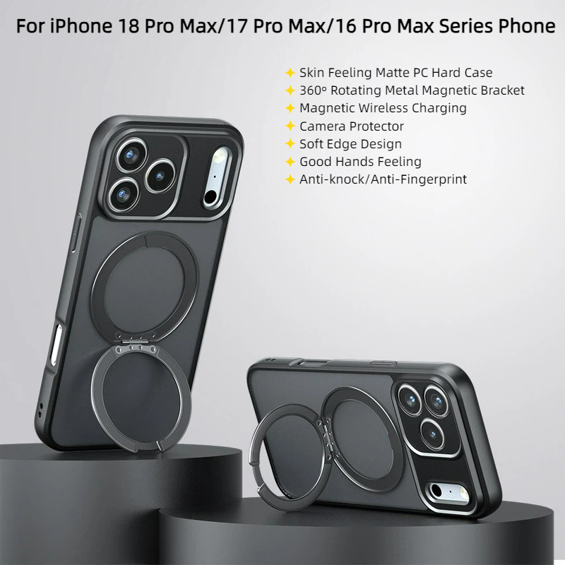 Dành Cho iPhone 18 Pro Max 17Pro 17 Air 17E 16E 16Pro 16 17 Pro Max Ốp Lưng Sang Trọng Xoay 360o Kim