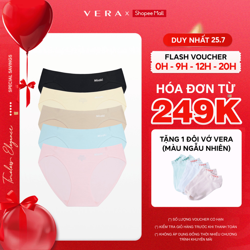 Combo 5 quần lót bikini nữ Misaki seamless - M1055