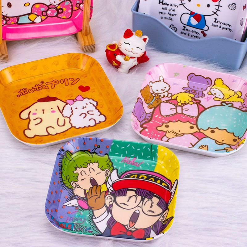 New Product#Melamine small snack plate, cartoon cute fruit plate, melamine cake square plate12Y