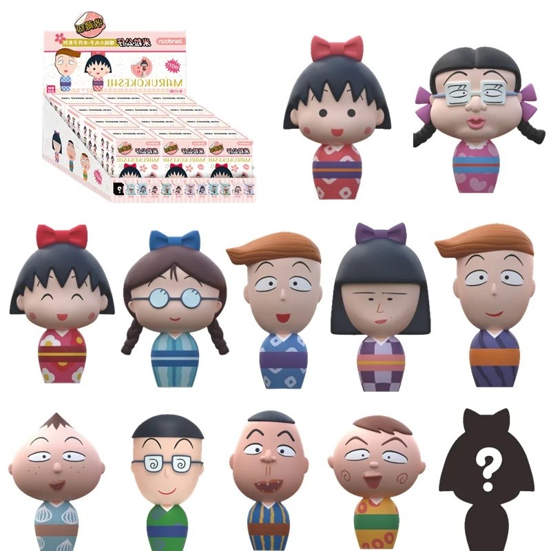 12 / Chiếc JANDOOM Chibi Maruko-chan Anime Hình Mini Hạt Gạo Búp Bê Hoạt Hình Mô Hình Ngoại Vi Trang