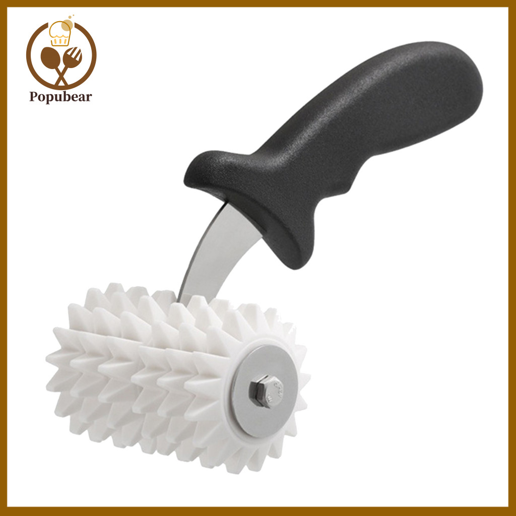 Popubear Thép không gỉ Pizza Docker Pizza Dough Docker Pizza Dough Roller and Biscuit Hole Maker Cak