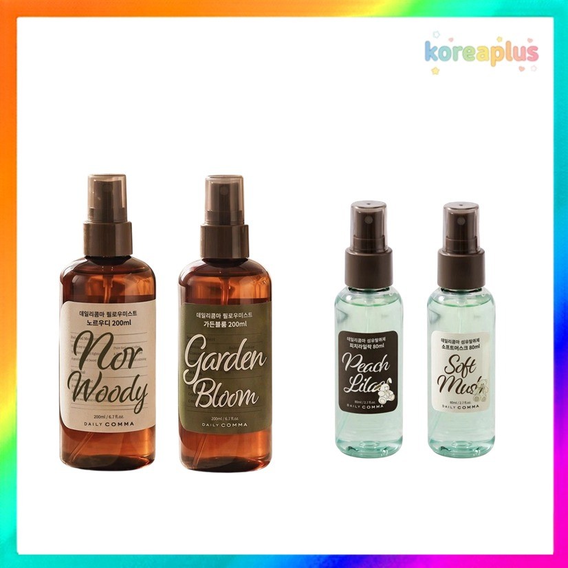 [DAILYCOMMA] Pillow Mist 200ml (Nor Woody / Garden Bloom) / Fabric Refresher 80ml (Peach Lilac / Sof