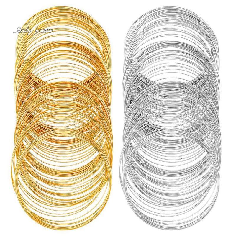 200 Vòng Dây Nhớ Tay Trang Sức Số Lượng Lớn Dây Nhớ Vòng Tay Vàng Bạc Thép Đính Hạt Dây