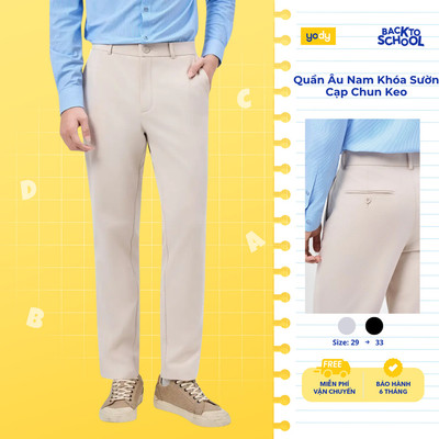 [BST EASY OFFICE] Quần Âu Nam Yody Khóa Sườn Cạp Chun Keo TRA MOTR26A001