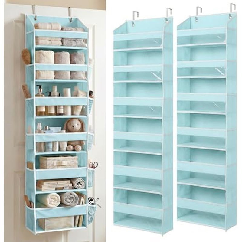 UPGRADED Over The Door Organizer, Lưu trữ treo 6 tầng - Vải 100D cực dày, sức chứa lớn 65lbs, 12 túi