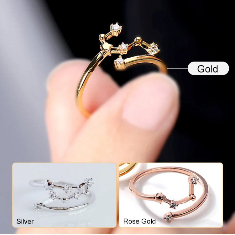[Nhẫn Thời Trang Độc Đáo] 【12 Zodiac Signs Personalized Design】 New Arrival Zodiac Ring Fashion Adju