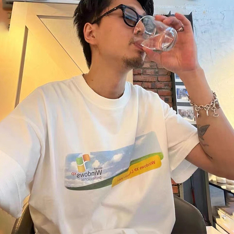 BARBUX Park Chae-young's same style loose casual couple's short-sleeve shirt T T-shirt Men and Women