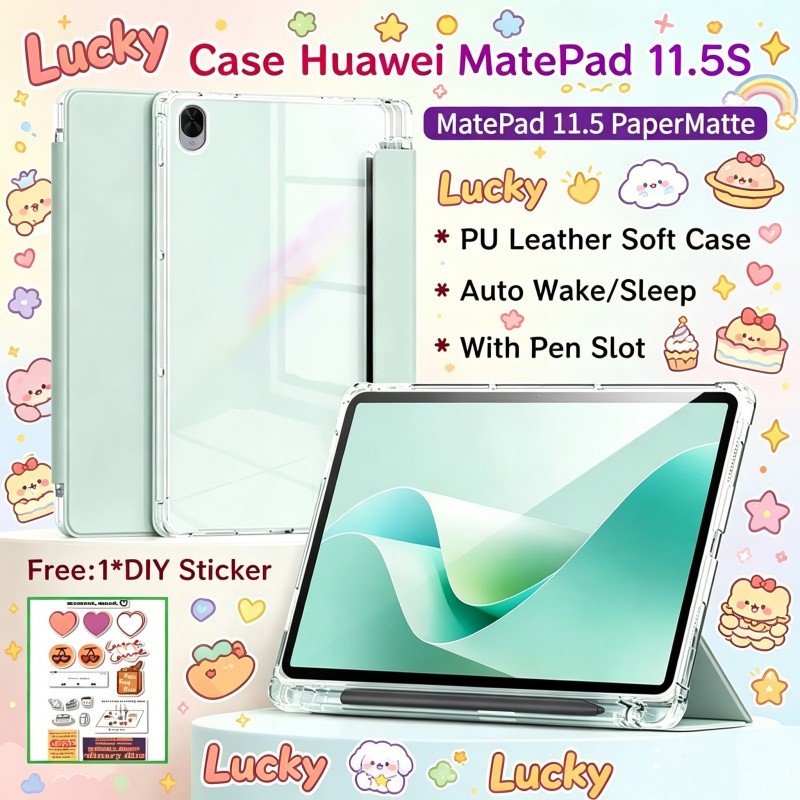 Ốp Lưng Cho Huawei MatePad 11.5S 2026 Mới Có Khe Cắm Bút Trong Suốt Lưng Bảo Vệ Từ Tính Cho Huawei M