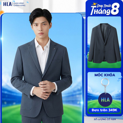 [BST MỚI] Áo Khoác Vest Nam HLA - Blazer Dáng Trẻ Trung, Túi Ốp Thời Trang
