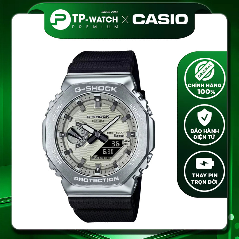 Đồng hồ nam dây nhựa Casio G-Shock GBM-2100A-8BDR Bluetooth - Năng lượng mặt trời - Chống nước 200m 